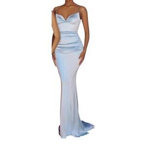 NEW LADIVINE bow style bust dress in sky blue